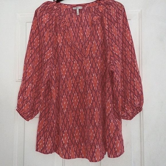 Joie Addie B Silk Blouse Tunic Top size S NWOT Abstract Print Balloon Sleeve - Picture 3 of 7
